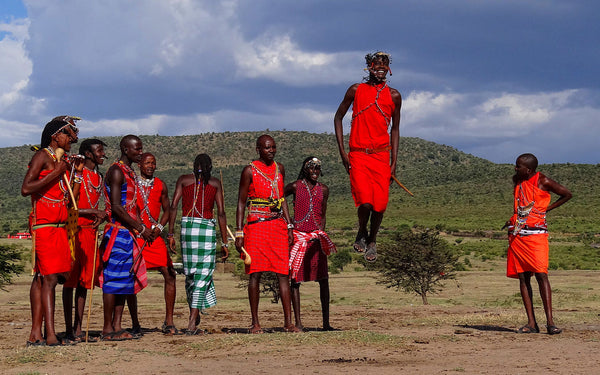 Maasai Shuka Scarf - Red Yellow