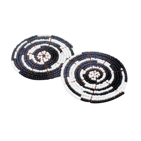 Black | White Maasai Beaded Coasters
