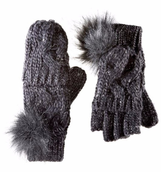 Cable Knit Convertible Mittens