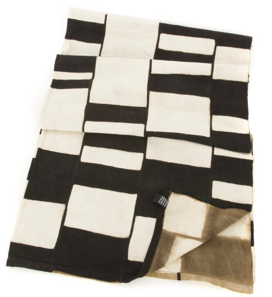 Modern Black & White Mud Cloth Throw