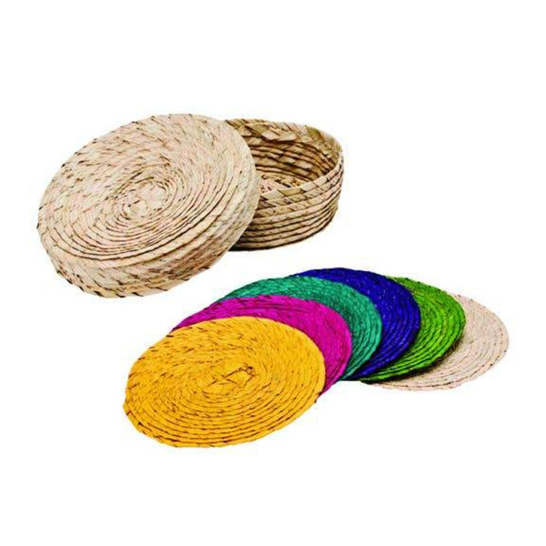 Rainbow Set | Palm Straw Coasters