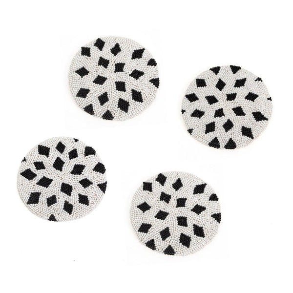 Black+White Beaded Coasters, Style II