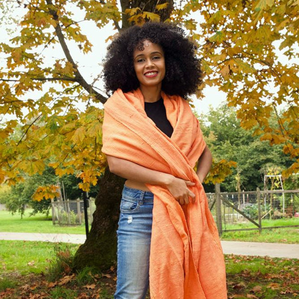 Orange Ethiopian Gabi | Body Shawl