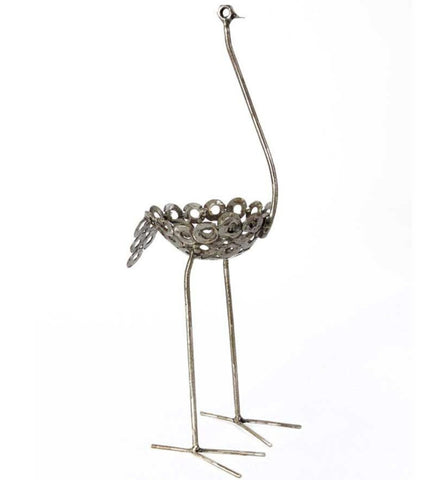 Petite Recycled Metal Ostrich Planters