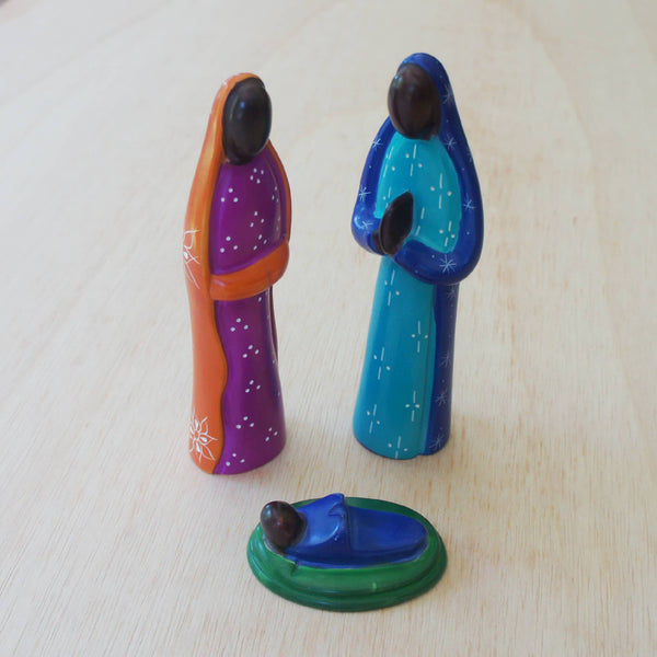 3 Piece 6in Nativity, Colorful